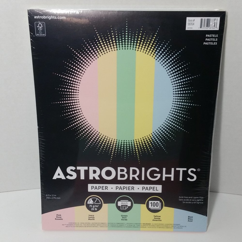Astrobrights Paper Pastels 100 Sheets Pink Ivory